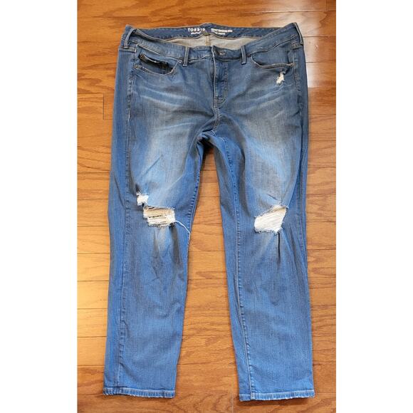 Torrid Women Jeans Size 18T Distressed Ripped - Picture 1 of 12